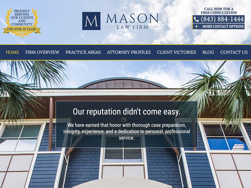 Mason Law Firm Charleston SC Web Development